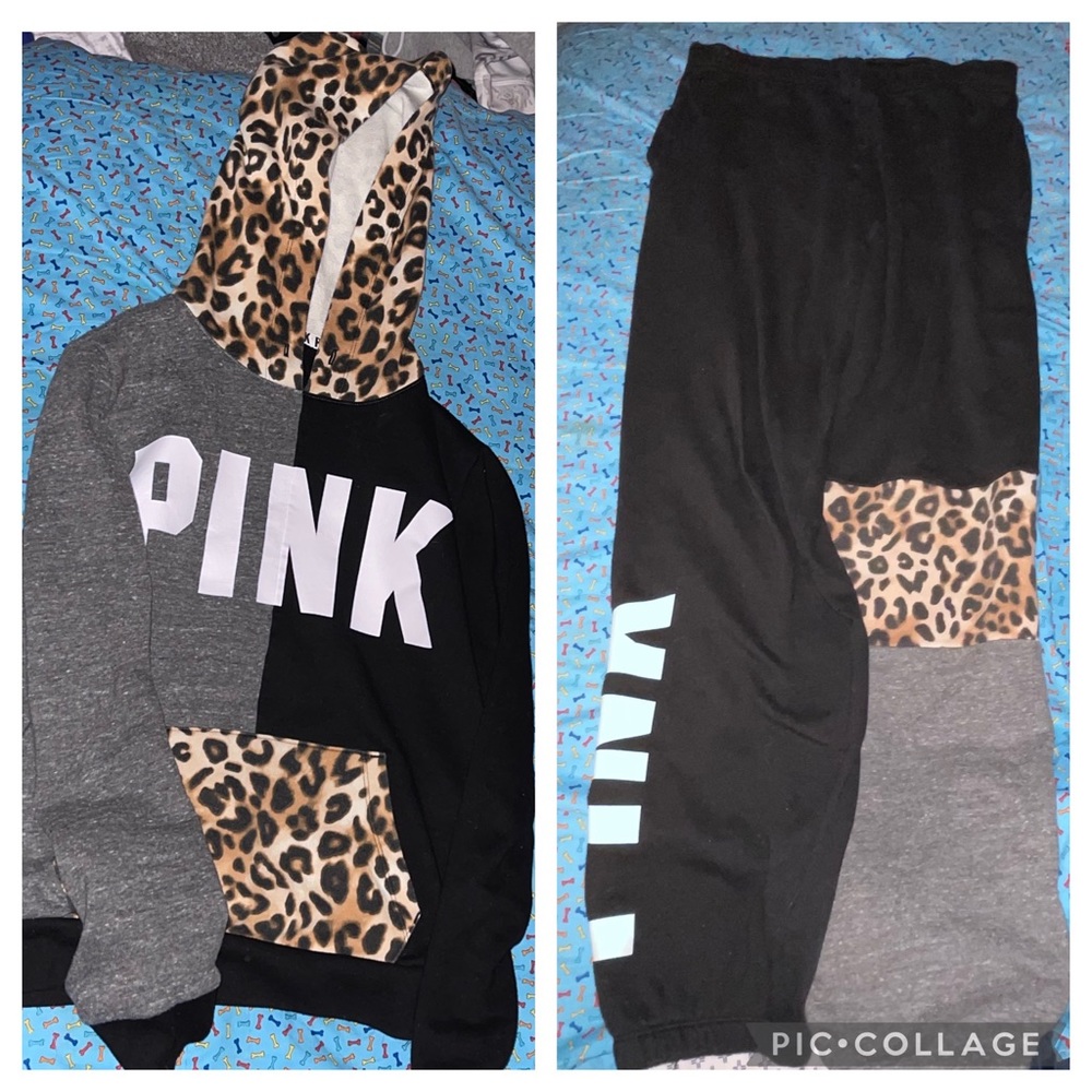 Cheetah color block sweat set